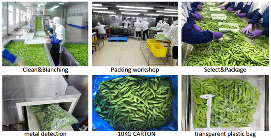 China Fresh Frozen Vegetable New Crop IQF Frozen Sugar Snap Peas Stringless 2 Sides
