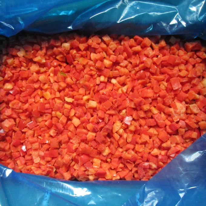 China Supplier IQF Processing Frozen Red Sweet Pepper Dices in Bulk Frozen Vegetables 0